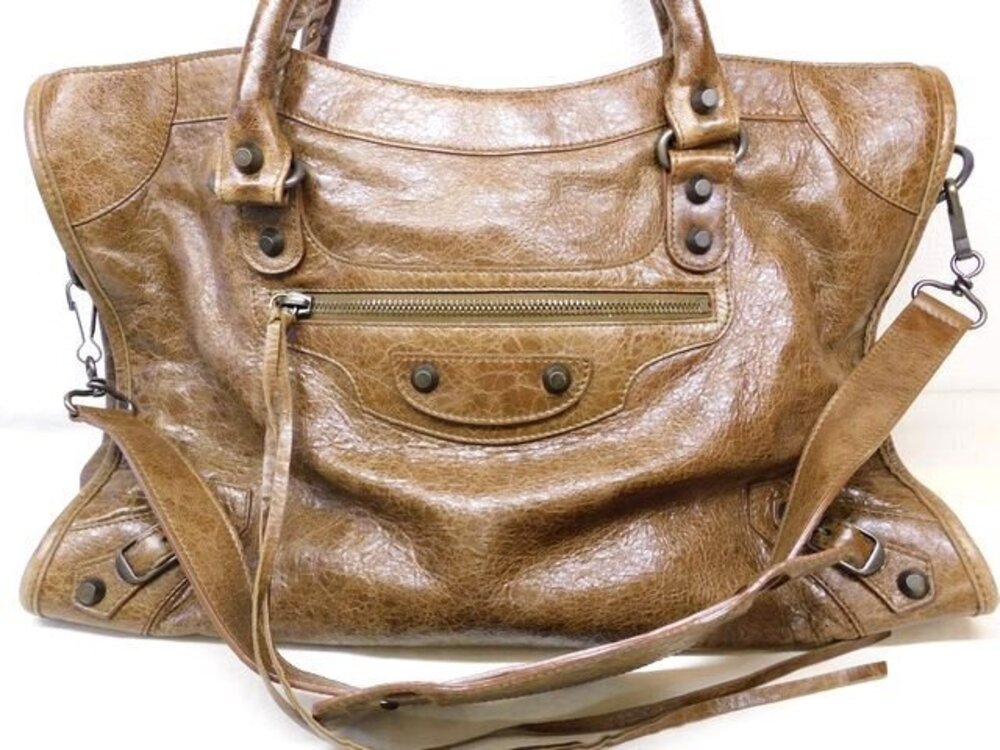 Balenciaga Handbag The City Leather Editors Bag Brown